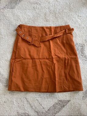 HYFVE Rust Orange Belted Mini Skirt
